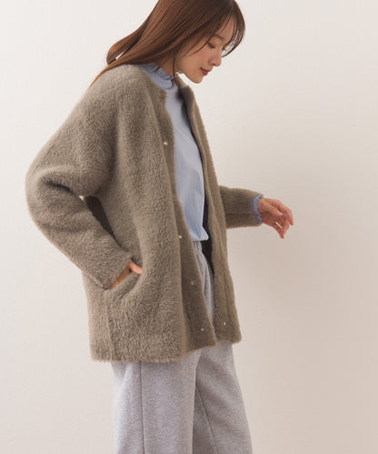 【OMNES Supremo】フェザーヤーンダブルフェイスニットカーディガン【3324-6150】