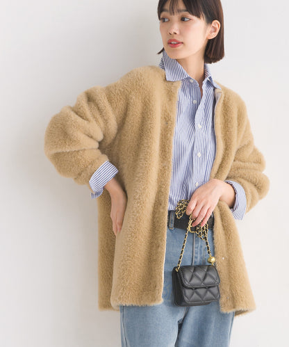 【OMNES Supremo】フェザーヤーンダブルフェイスニットカーディガン【3324-6150】