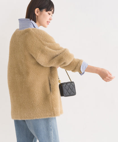 【OMNES Supremo】フェザーヤーンダブルフェイスニットカーディガン【3324-6150】