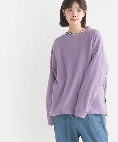 【OMNES PURPLE LABEL】ふわ軽静電気防止 マイクロフリース 裾ドローコード付き長袖トレーナー【6123-5437】