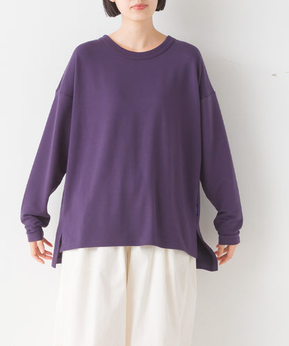 【OMNES PURPLE LABEL】+3℃蓄熱ストレッチ長袖スリットTシャツ【6123-5443】