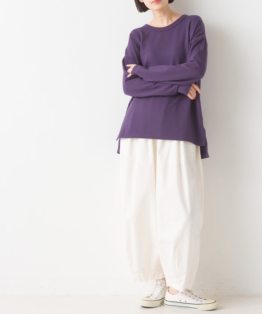 【OMNES PURPLE LABEL】+3℃蓄熱ストレッチ長袖スリットTシャツ【6123-5443】