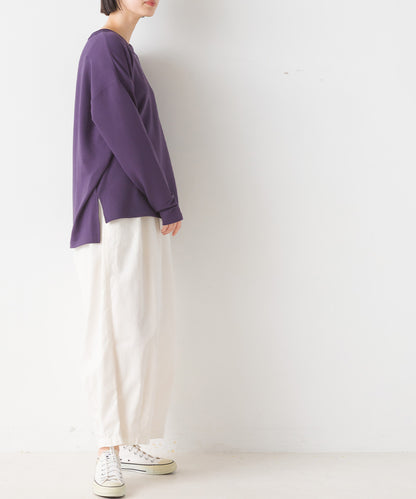 【OMNES PURPLE LABEL】+3℃蓄熱ストレッチ長袖スリットTシャツ【6123-5443】