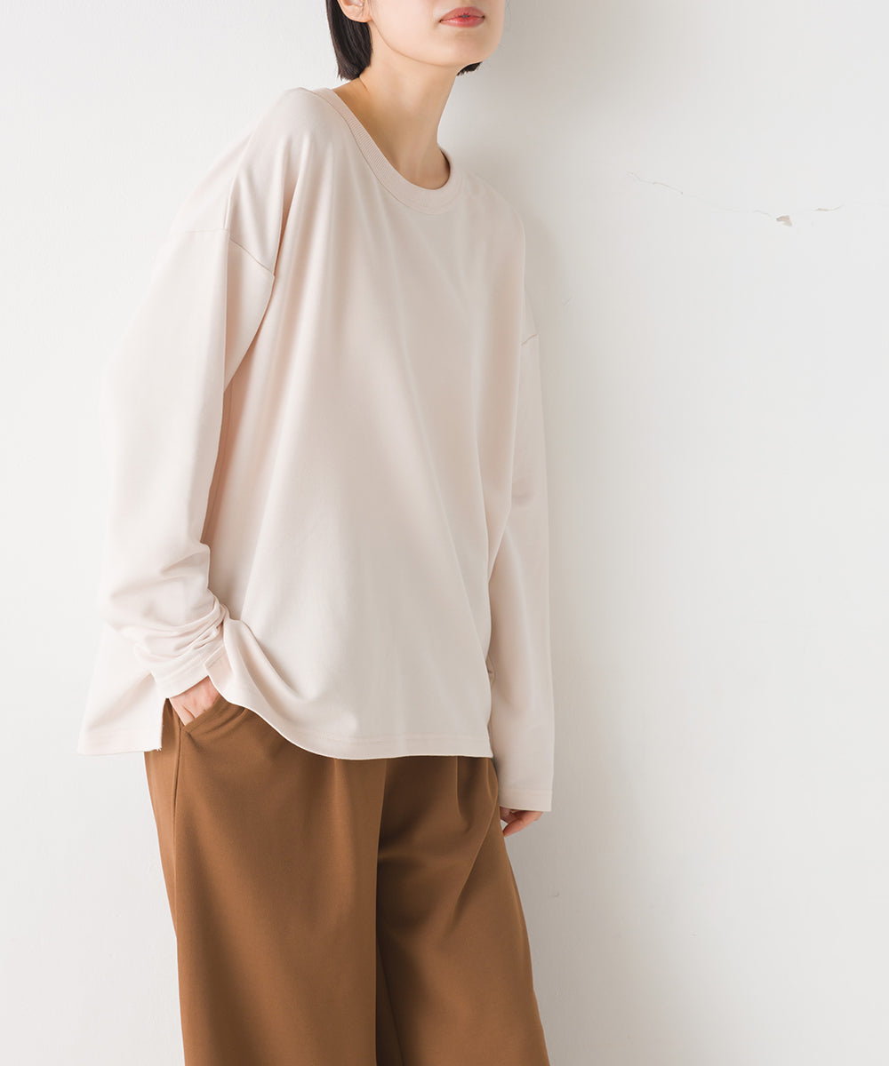 【OMNES PURPLE LABEL】+3℃蓄熱ストレッチ長袖スリットTシャツ【6123-5443】