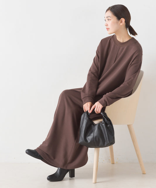 【OMNES PURPLE LABEL】+3℃蓄熱ストレッチ 長袖フレアワンピース【6123-5446】