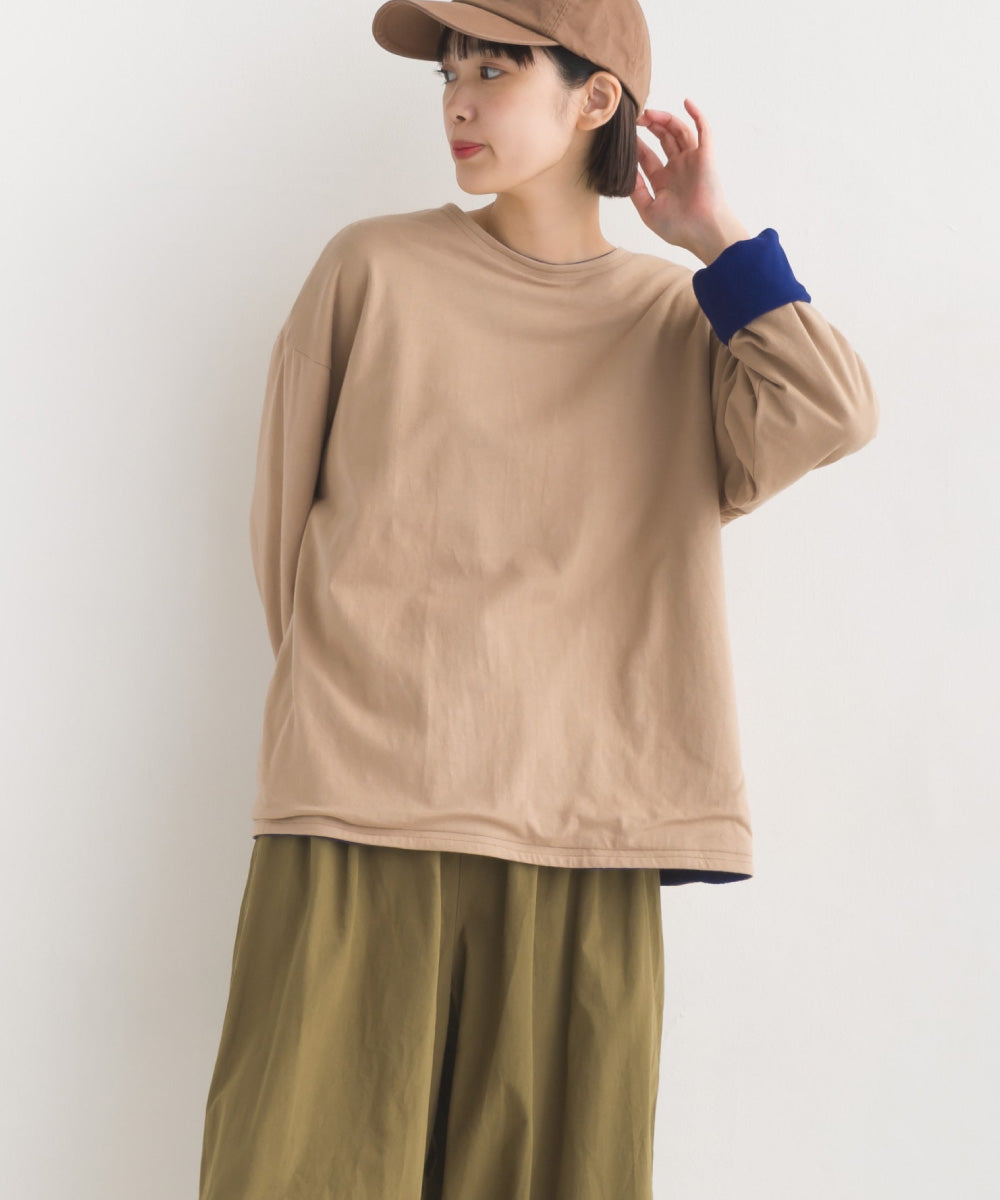 【OMNES PURPLE LABEL】裏フリースあったか長袖Tシャツ【6123-5448】