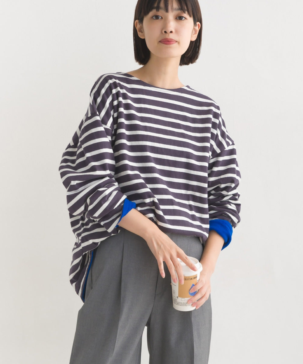 【OMNES PURPLE LABEL】裏フリースあったか長袖Tシャツ【6123-5448】