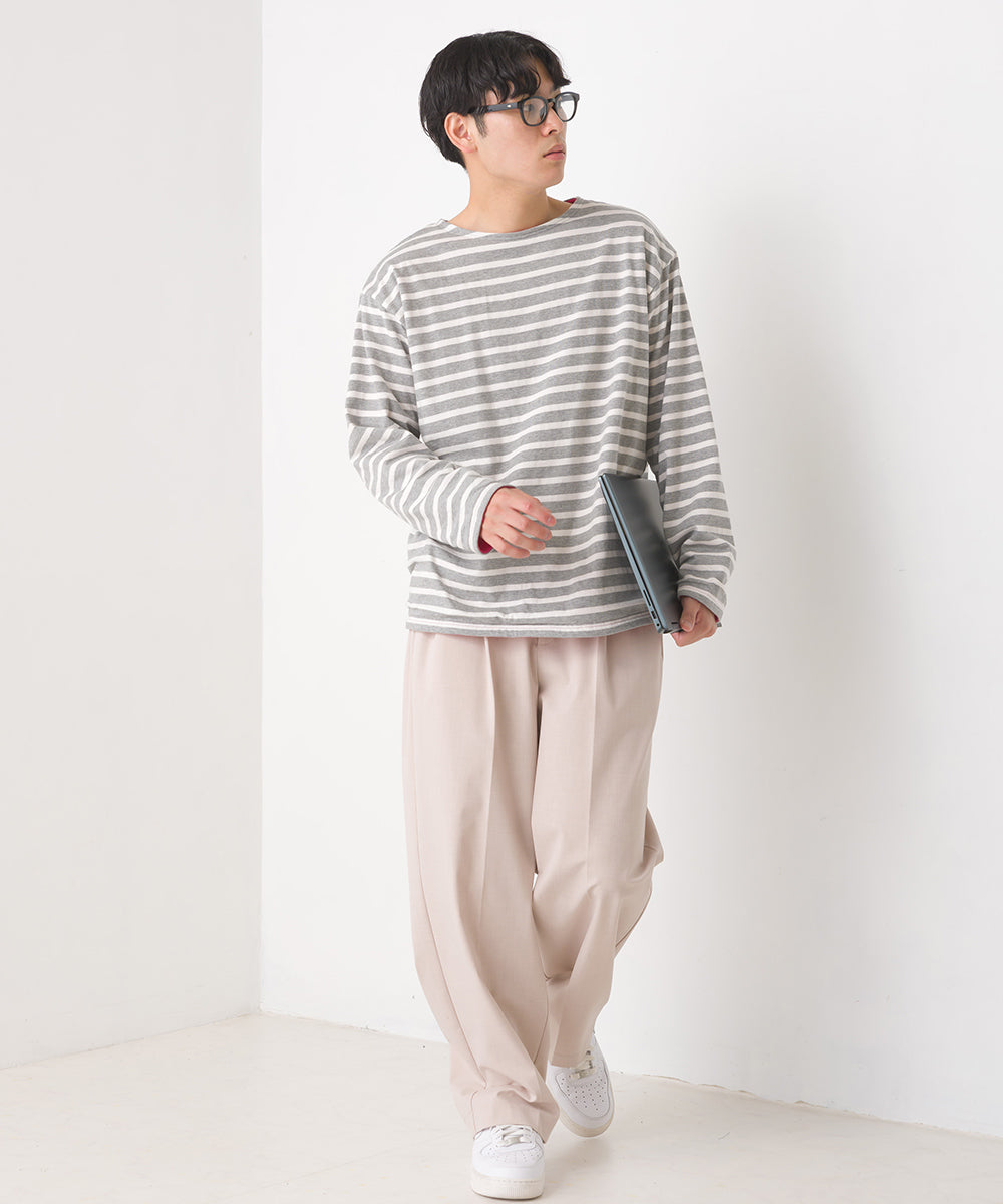 【OMNES PURPLE LABEL】メンズ 裏フリースあったか長袖Tシャツ【6123-5449】