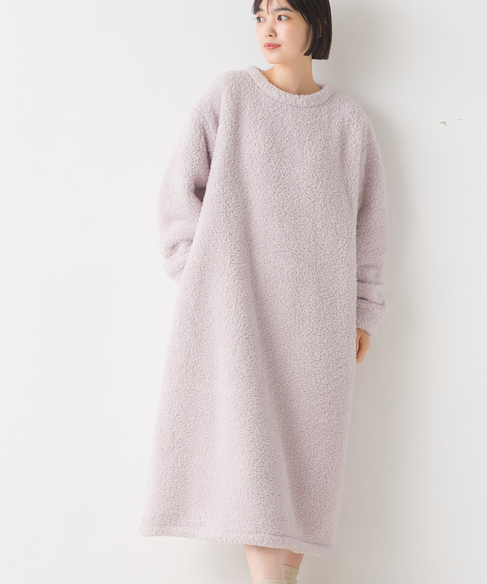 【OMNES PURPLE LABEL】あったかふわシャギー 長袖ワンピース【6123-9108】