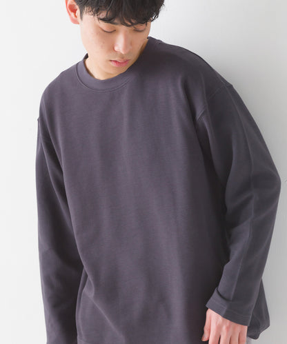 【OMNES PURPLE LABEL】メンズリップルダブルフェイス長袖Tシャツ【6124-5473】