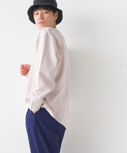 【OMNES PURPLE LABEL】メンズリップルダブルフェイス長袖Tシャツ【6124-5473】