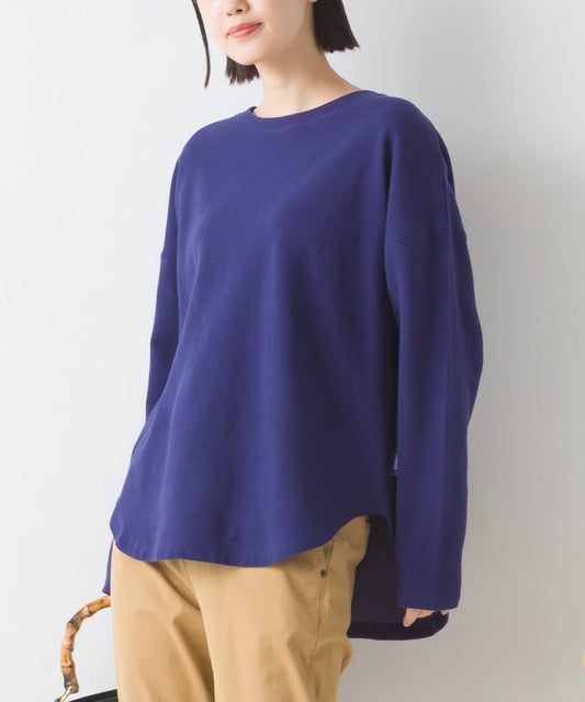 【OMNES PURPLE LABEL】リップルダブルフェイス裾ラウンド長袖Tシャツ【6124-5474】