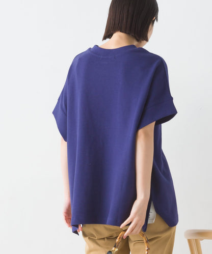 【OMNES PURPLE LABEL】リップルダブルフェイス ワイドシルエット半袖プルオーバー【6124-5475】