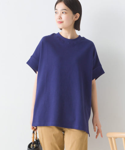 【OMNES PURPLE LABEL】リップルダブルフェイス ワイドシルエット半袖プルオーバー【6124-5475】