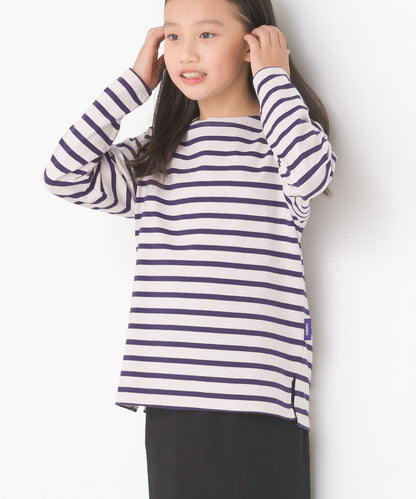 【OMNES PURPLE LABEL】キッズ 10番単ボーダー長袖Tシャツ【6124-5482】