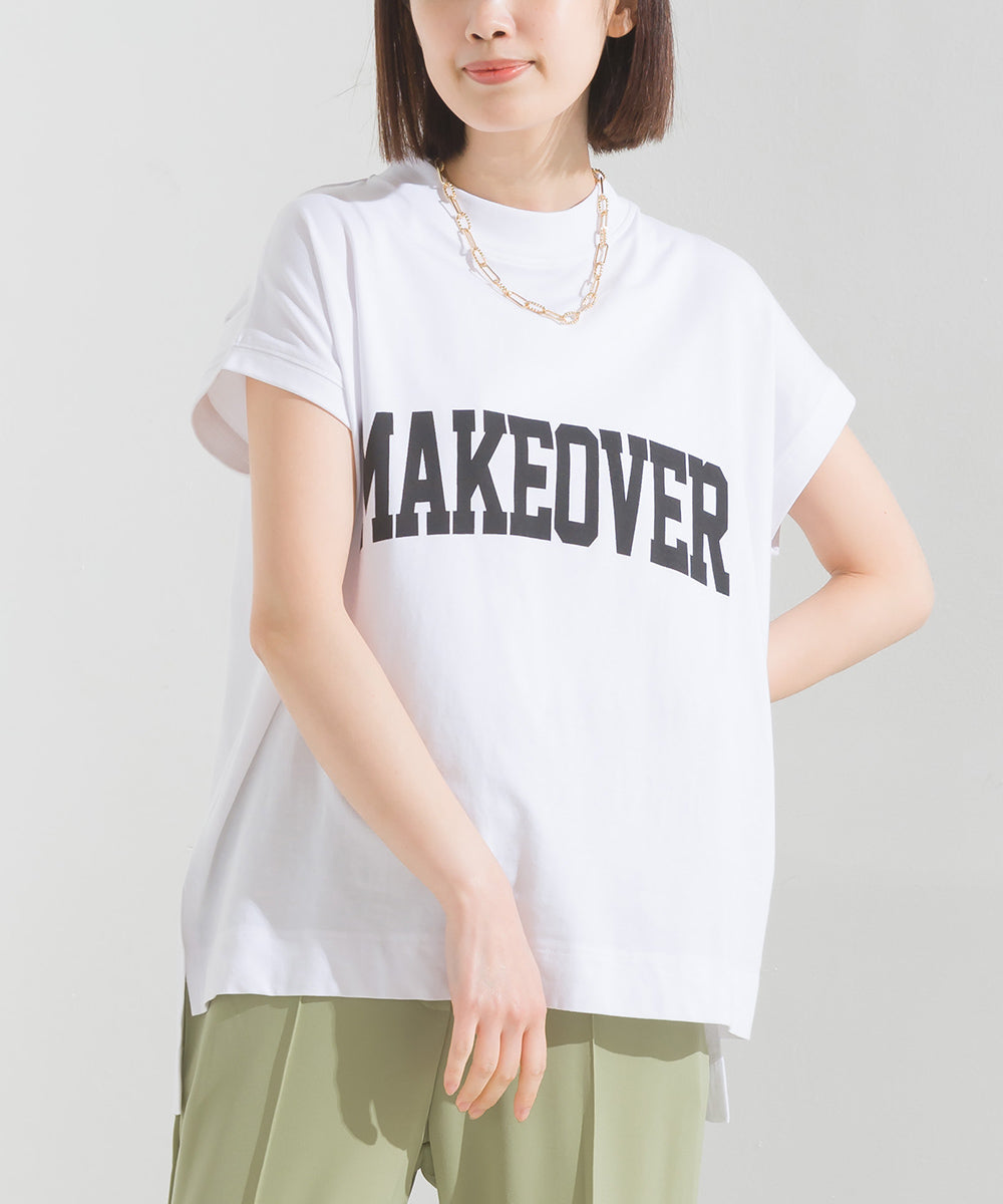 【OMNES PURPLE LABEL】コットンベア天竺 フレンチスリーブロゴTシャツ【6124-5499】