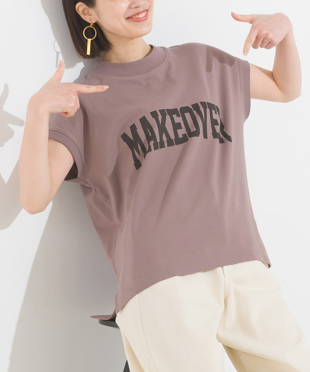 【OMNES PURPLE LABEL】コットンベア天竺 フレンチスリーブロゴTシャツ【6124-5499】