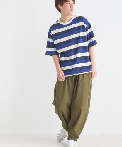 【OMNES PURPLE LABEL】メンズ 10番単ボーダー半袖Tシャツ【6124-5505】