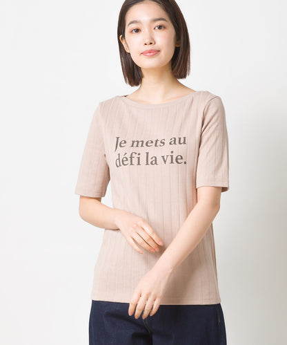 【hbD】【OMNES Another Edition】汗染み防止リブロゴプリント半袖Tシャツ Je mets【7121-5198】