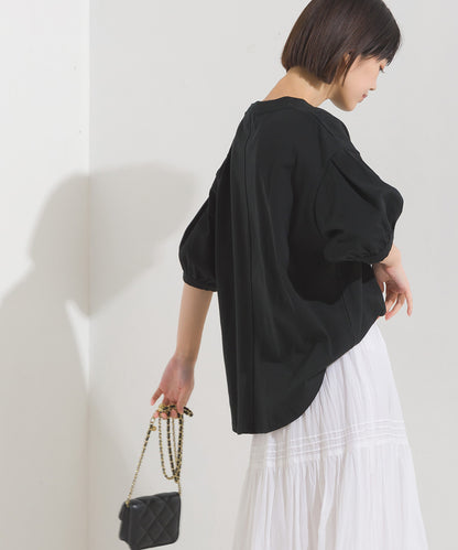 【OMNES】超撥水加工 タックボリューム半袖Tシャツ【7122-5300】