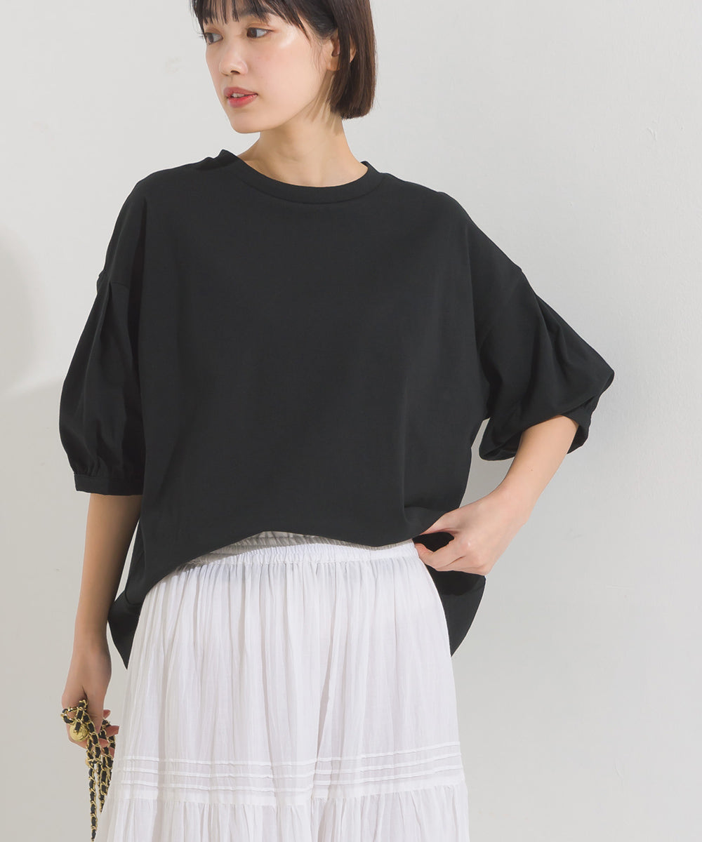 【OMNES】超撥水加工 タックボリューム半袖Tシャツ【7122-5300】