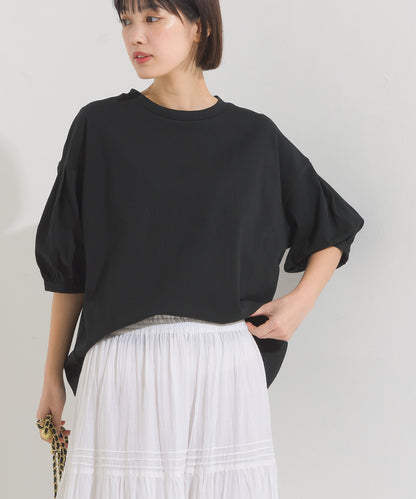 【OMNES】超撥水加工 タックボリューム半袖Tシャツ【7122-5300】