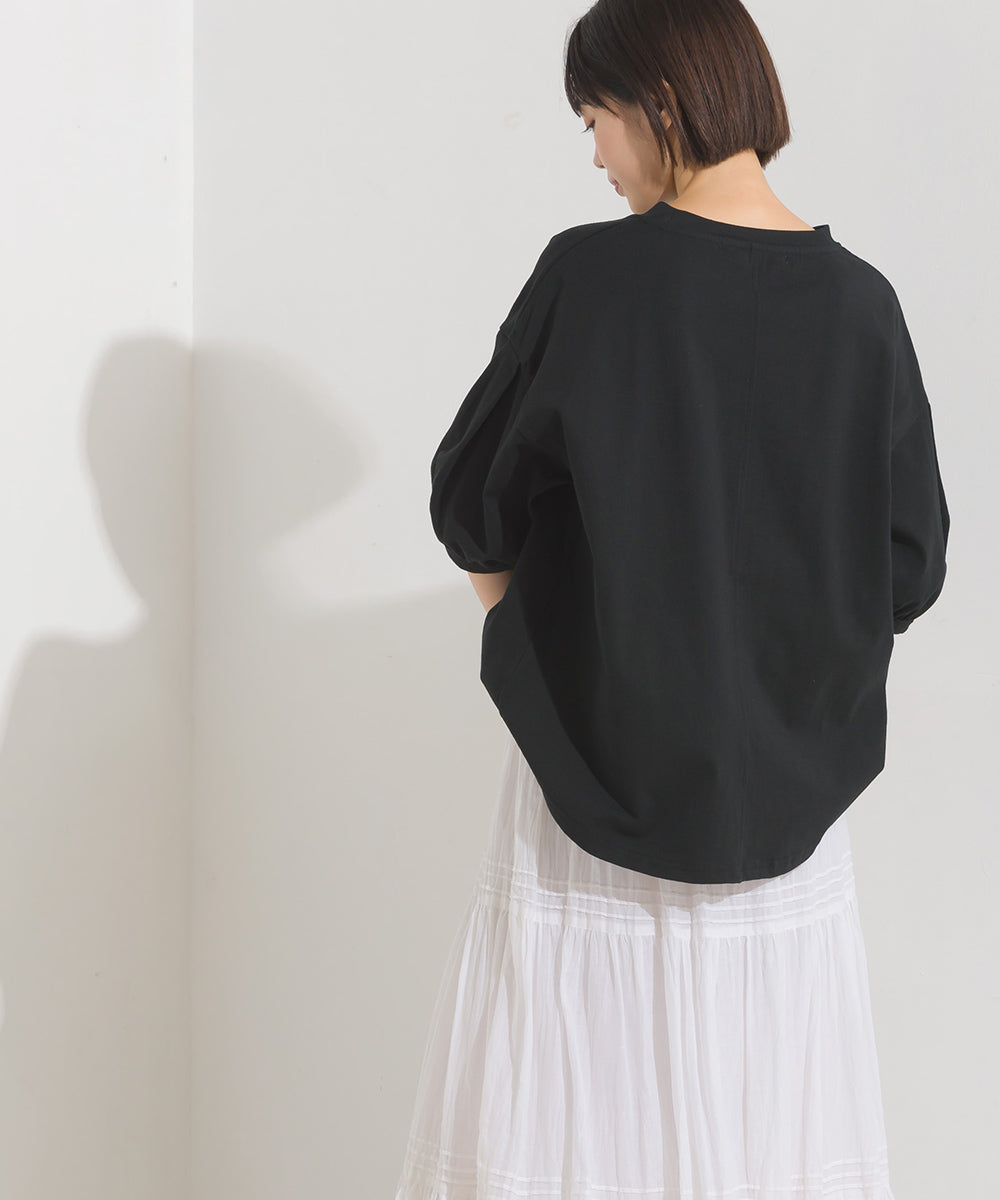 【OMNES】超撥水加工 タックボリューム半袖Tシャツ【7122-5300】