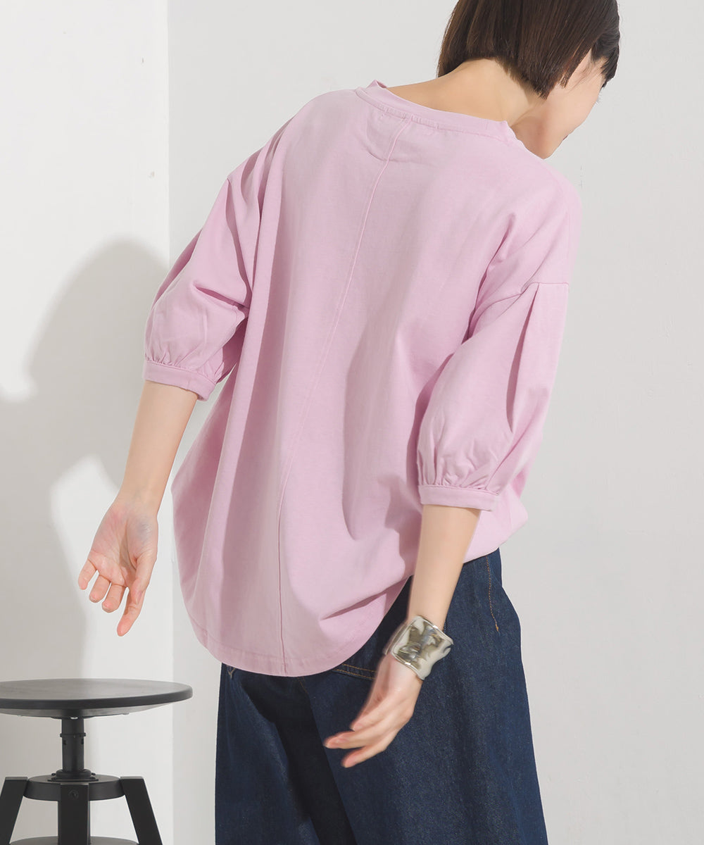 【OMNES】超撥水加工 タックボリューム半袖Tシャツ【7122-5300】