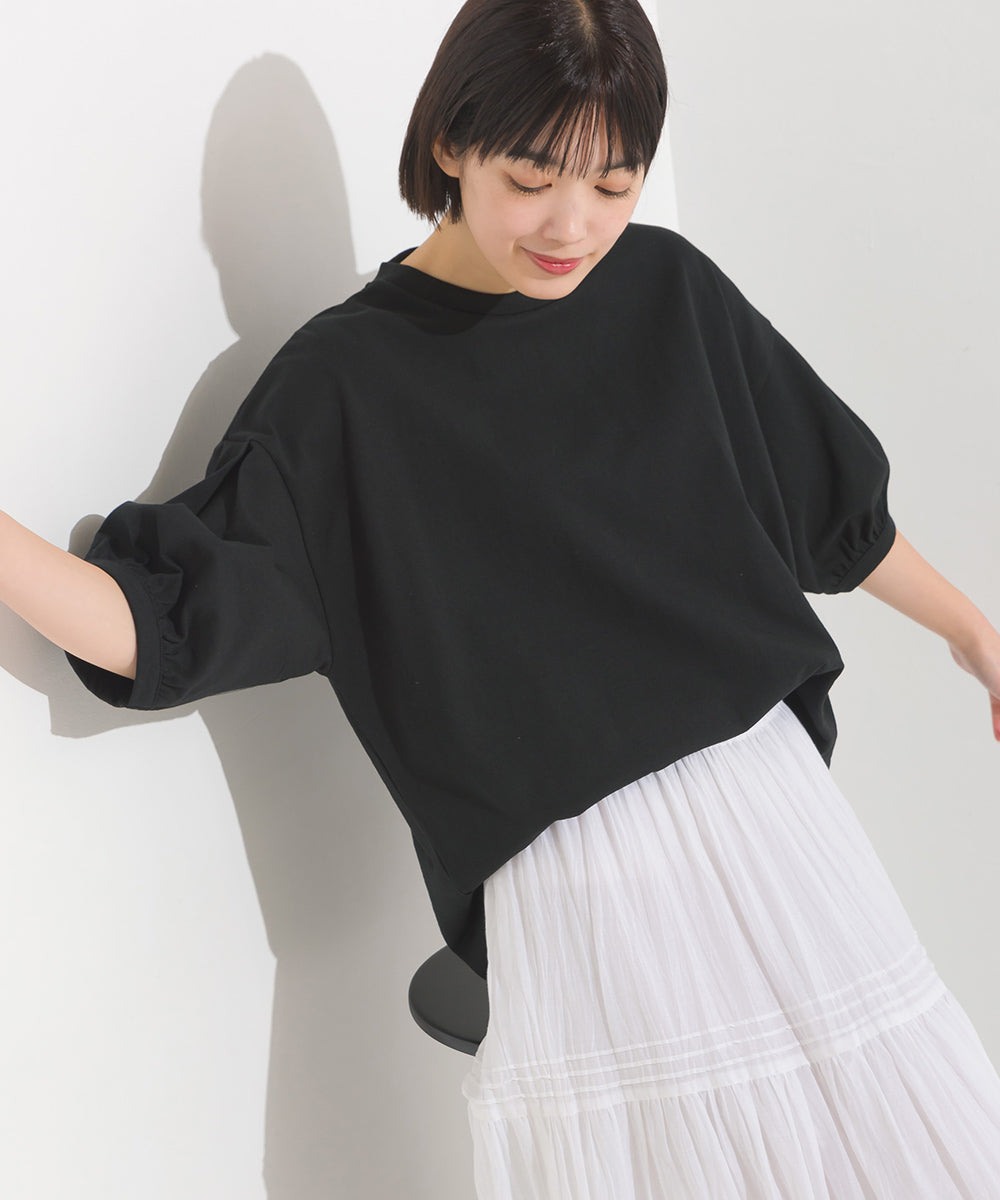 【OMNES】超撥水加工 タックボリューム半袖Tシャツ【7122-5300】