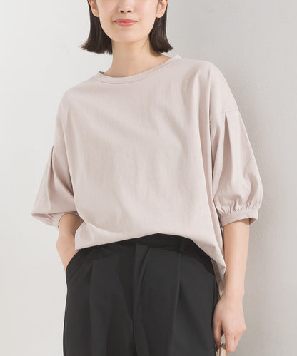 【OMNES】超撥水加工 タックボリューム半袖Tシャツ【7122-5300】