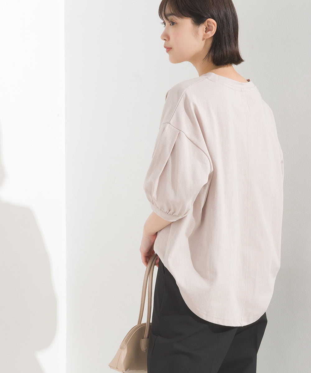 【OMNES】超撥水加工 タックボリューム半袖Tシャツ【7122-5300】