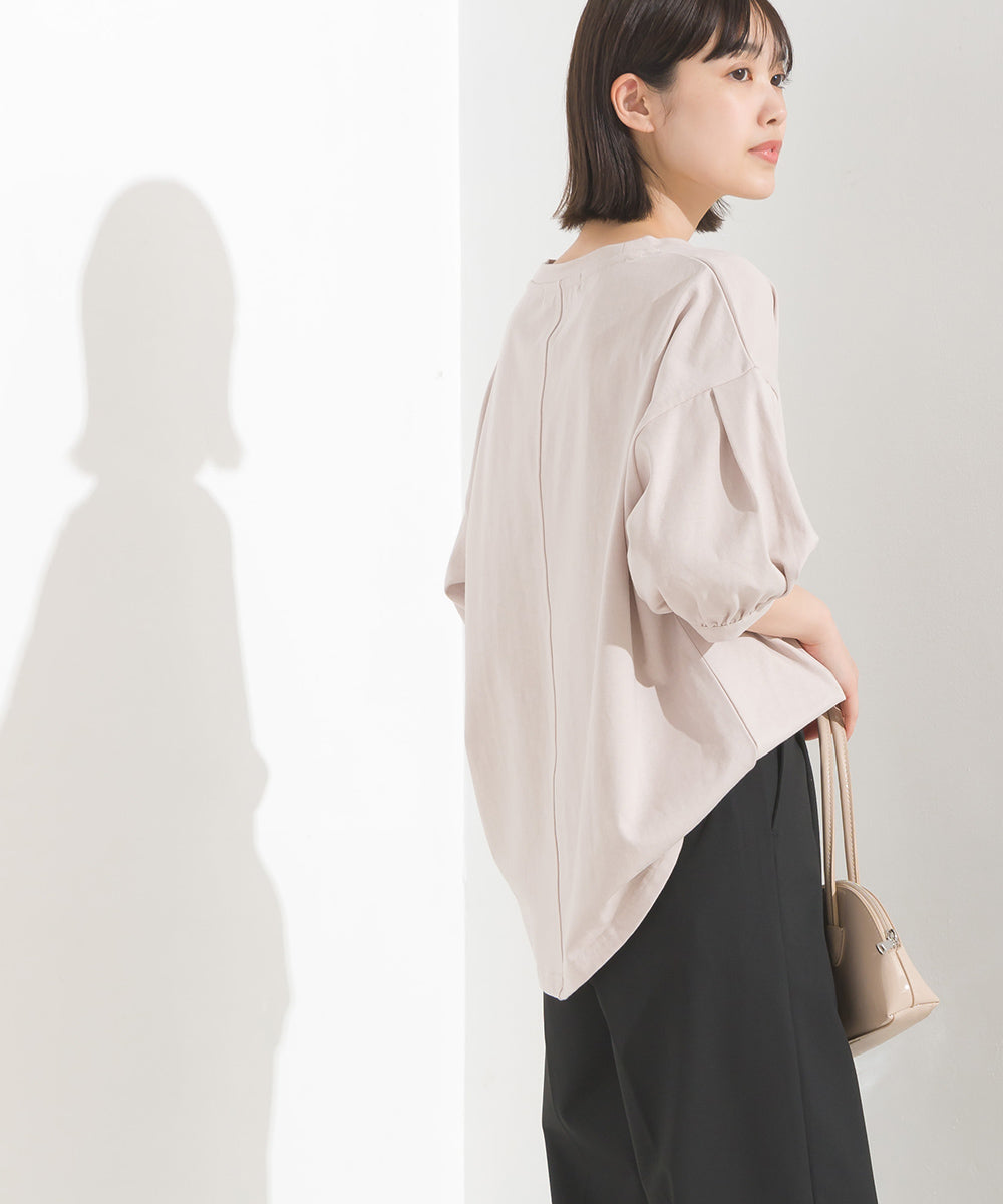 【OMNES】超撥水加工 タックボリューム半袖Tシャツ【7122-5300】