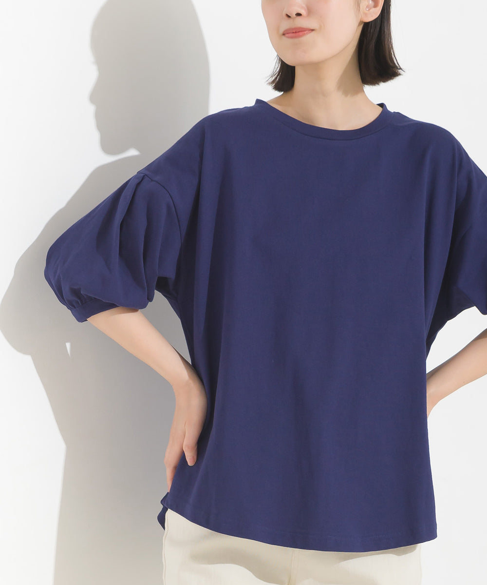 【OMNES】超撥水加工 タックボリューム半袖Tシャツ【7122-5300】