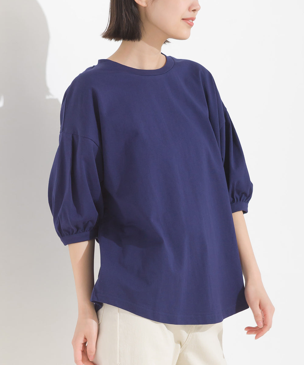 【OMNES】超撥水加工 タックボリューム半袖Tシャツ【7122-5300】