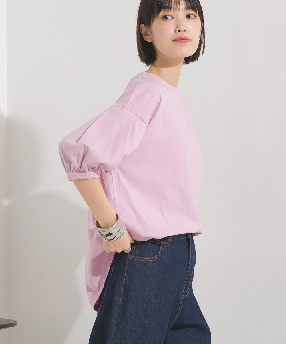 【OMNES】超撥水加工 タックボリューム半袖Tシャツ【7122-5300】