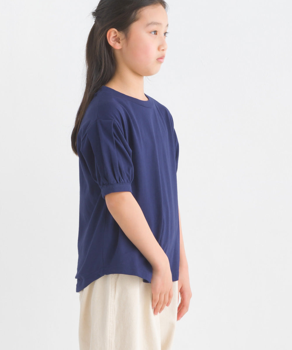 【hbD】【OMNES】キッズ 超撥水加工 タックボリューム半袖Tシャツ【7122-5301】