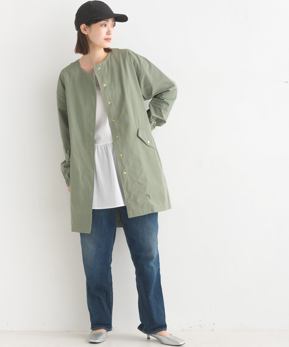 OMNES】撥水加工フィッシュテール ノーカラーコート[品番