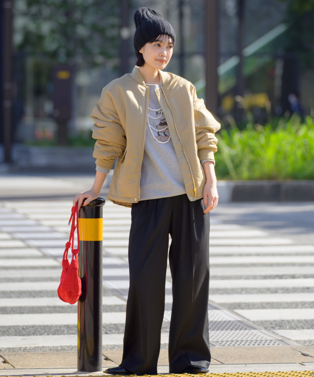 【hbA】【OMNES】ナイロンツイル MA-1 ブルゾン【7122-7141】