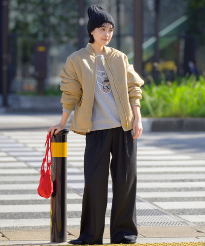 【hbA】【OMNES】ナイロンツイル MA-1 ブルゾン【7122-7141】