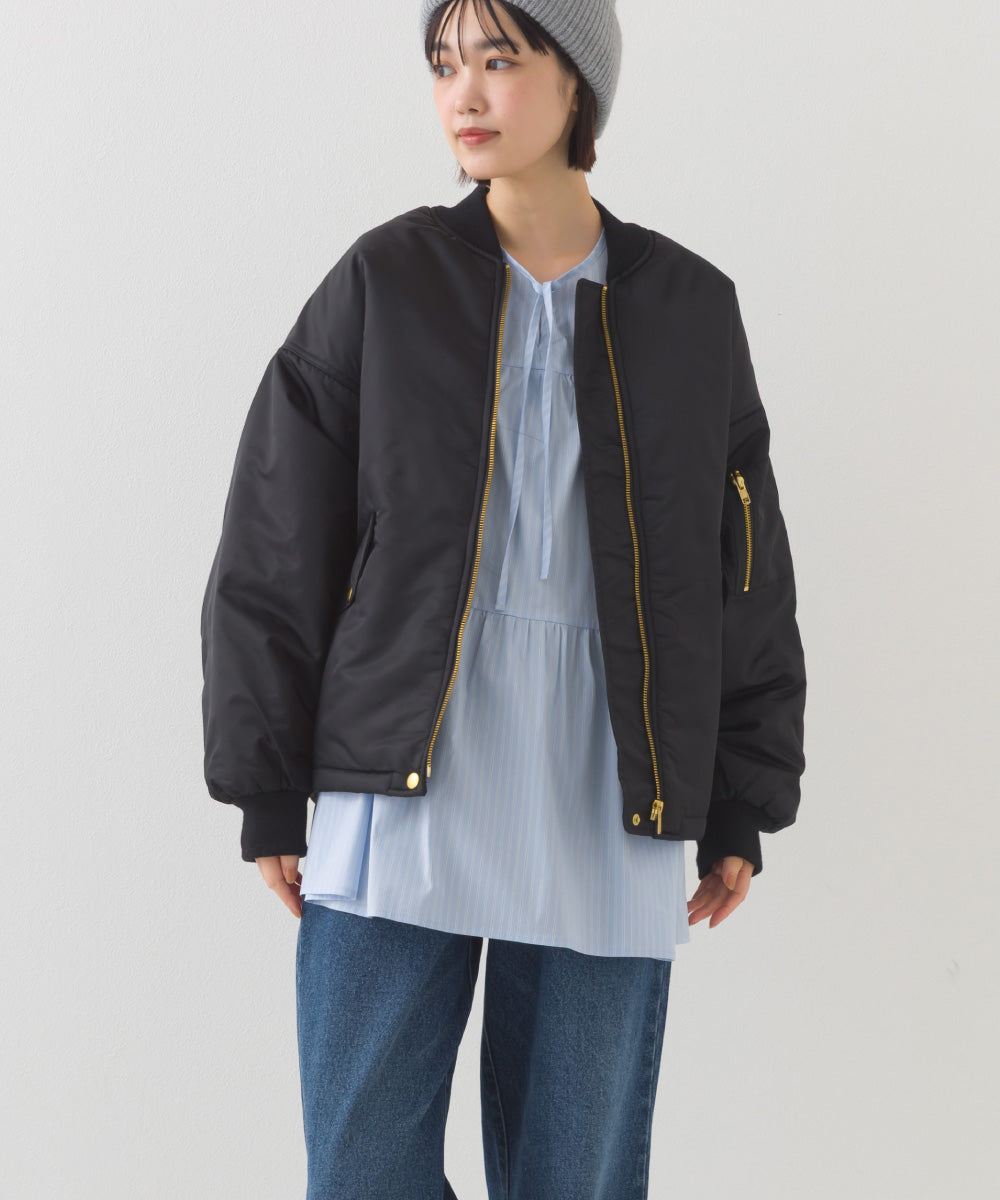 【hbA】【OMNES】ナイロンツイル MA-1 ブルゾン【7122-7141】