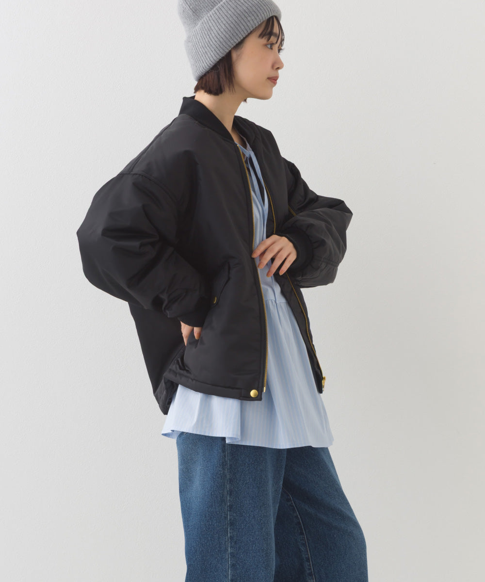 【hbA】【OMNES】ナイロンツイル MA-1 ブルゾン【7122-7141】