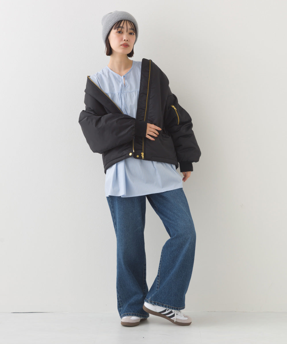 【hbA】【OMNES】ナイロンツイル MA-1 ブルゾン【7122-7141】