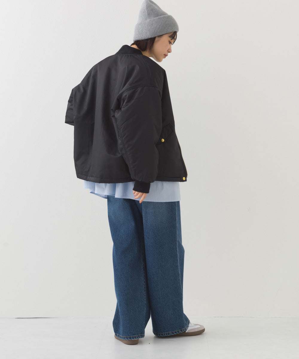 【hbA】【OMNES】ナイロンツイル MA-1 ブルゾン【7122-7141】