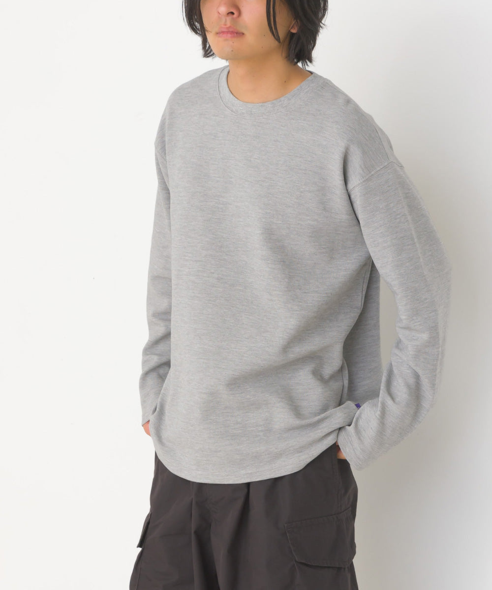 【OMNES】メンズ リップルダブル フェイス長袖Tシャツ【7123-5416】