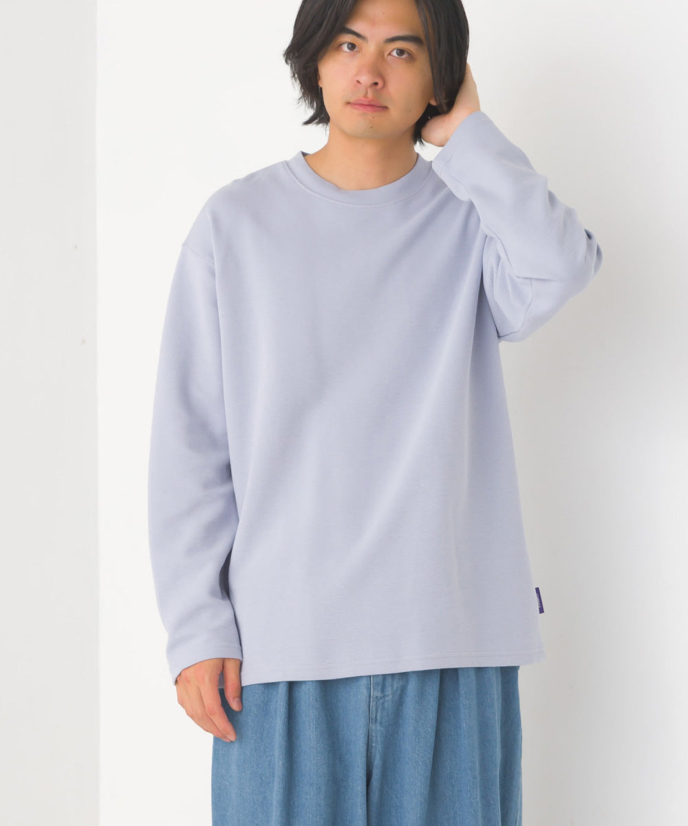 【OMNES】メンズ リップルダブル フェイス長袖Tシャツ【7123-5416】