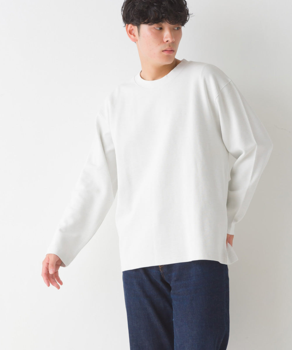 【OMNES】メンズ リップルダブル フェイス長袖Tシャツ【7123-5416】