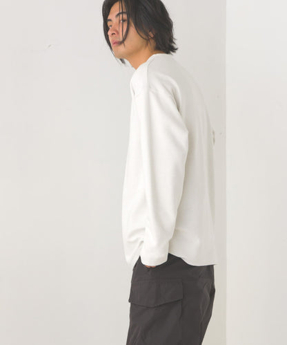 【OMNES】メンズ リップルダブル フェイス長袖Tシャツ【7123-5416】