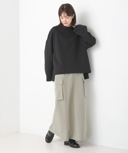 【OMNES】ダンボールニット スタンドカラー長袖プルオーバー【7123-5425】