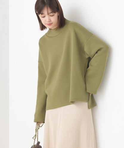 【OMNES】ダンボールニット スタンドカラー長袖プルオーバー【7123-5425】