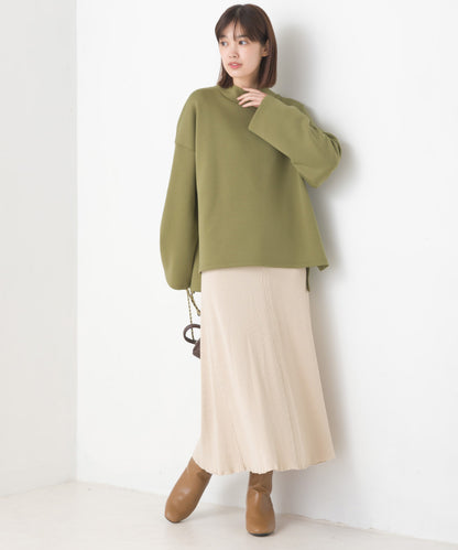 【OMNES】ダンボールニット スタンドカラー長袖プルオーバー【7123-5425】